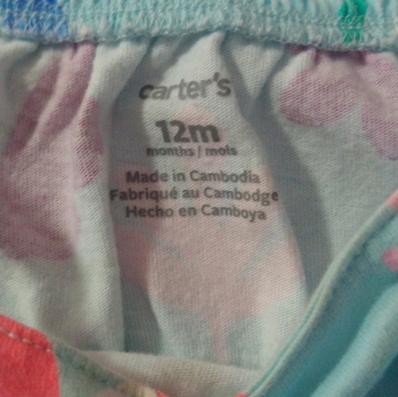 size 12 months baby girls Carter's Floral onesie - Picture 5 of 17